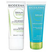 Набор Bioderma Sebium Sensitive 30 мл + Гель очищающий Sebium 100 мл