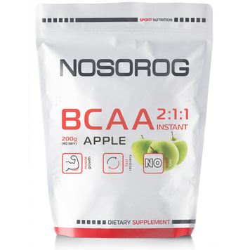 Амінокислота Бцаа Носоріг / Nosorig Nutrition BCAA 2:1:1 Instant 200 г яблуко