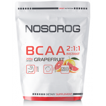Амінокислота Бцаа Носоріг / Nosorig Nutrition BCAA 2:1:1 Instant 200 г грейпфрут