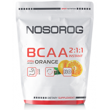 Амінокислота Бцаа Носоріг / Nosorig Nutrition BCAA 2:1:1 Instant 200 г апельсин