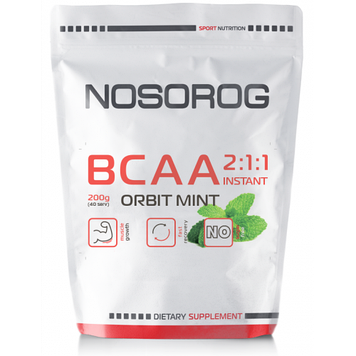 Аминокислота Бцаа Носорог / Nosorog Nutrition BCAA 2:1:1 Instant 200 г орбит минт
