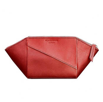 Жіноча косметичка з натуральної шкіри (червона)