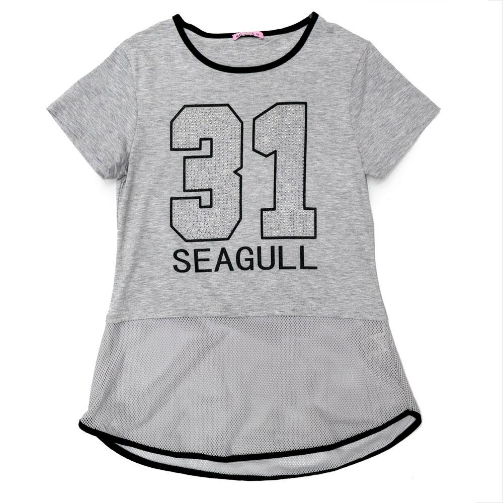 Футболка для дівчаток Seagull 146 сіра 11007