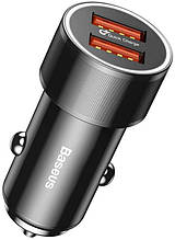 Автомобільний зарядний пристрій Baseus Small Screw 2USB QC Car Charger 36W Black
