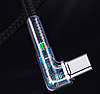 Оригінальний Кабель Baseus Elbow USB Type-C Cable LED Charge 3A для заряджання та передавання даних (1 метр) Синій, фото 9