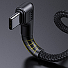 Оригінальний Кабель Baseus Elbow USB Type-C Cable LED Charge 3A для заряджання та передавання даних (1 метр) Синій, фото 10