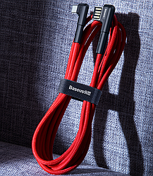 Оригінальний Кабель Baseus Elbow USB Type-C Cable LED Charge 3A для заряджання та передавання даних (1 метр) Червоний