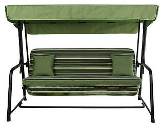 Диван гойдалки SEATTLE тексилк 170 см зелено-бежево-оливкові смужки, 2109