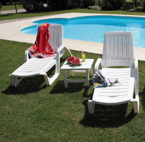 Лежак ZANZIBAR білий, фото 1