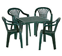 Комплект садовый Fiocco + 4 стула Altea зеленый