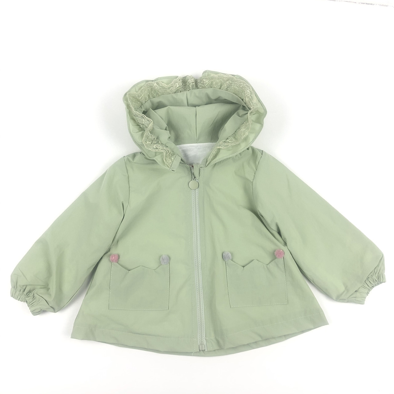 Куртка дитяча вітровка для дівчинки, зелена, вертовка  для девочки зеленая