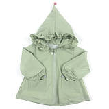 Куртка дитяча вітровка для дівчинки, зелена, вертовка  для девочки зеленая, фото 3