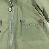 Куртка дитяча вітровка для дівчинки, зелена, вертовка  для девочки зеленая, фото 6