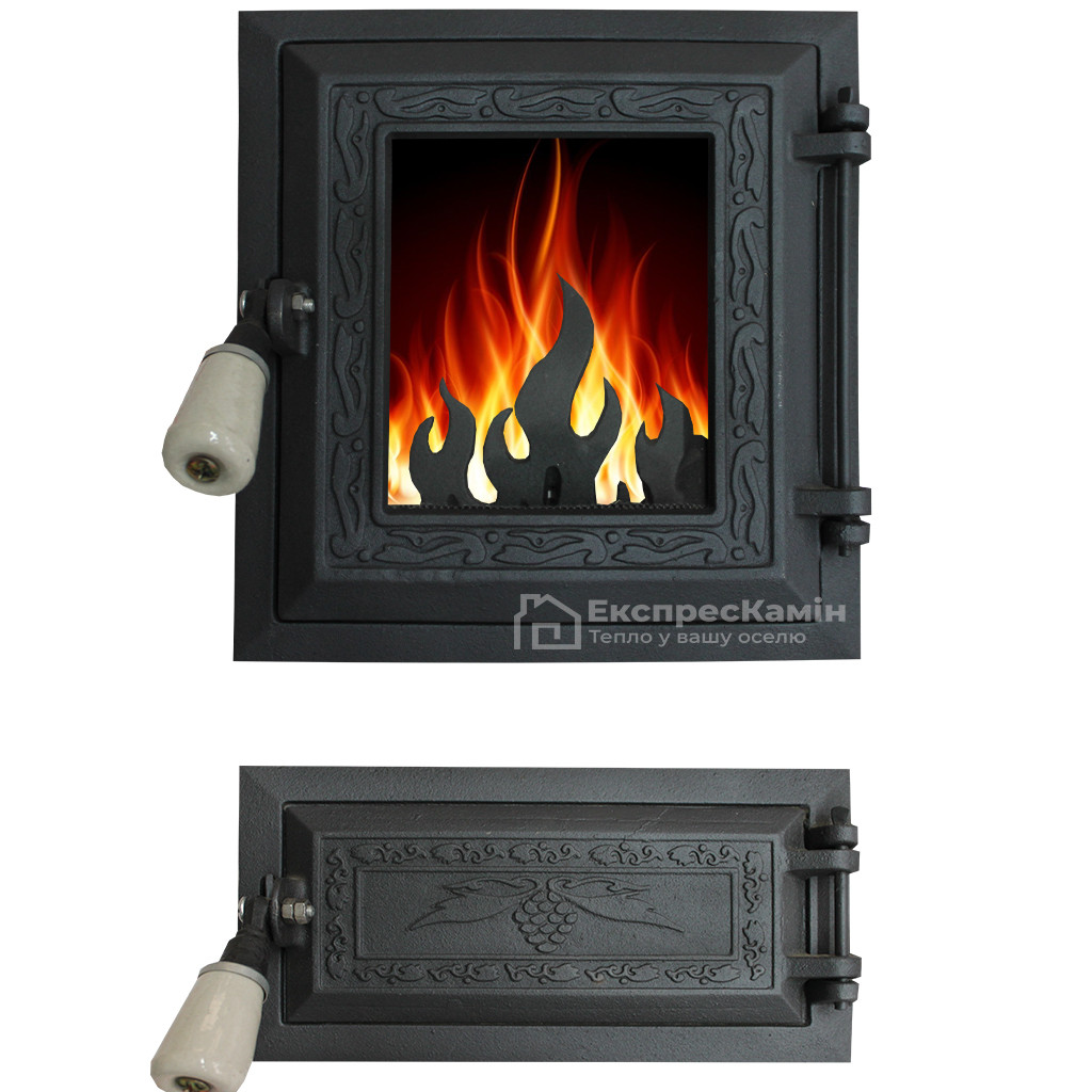 🔥Купить Дверцы печные раздельные со стеклом "TAYLOR" 250x270 мм в ...