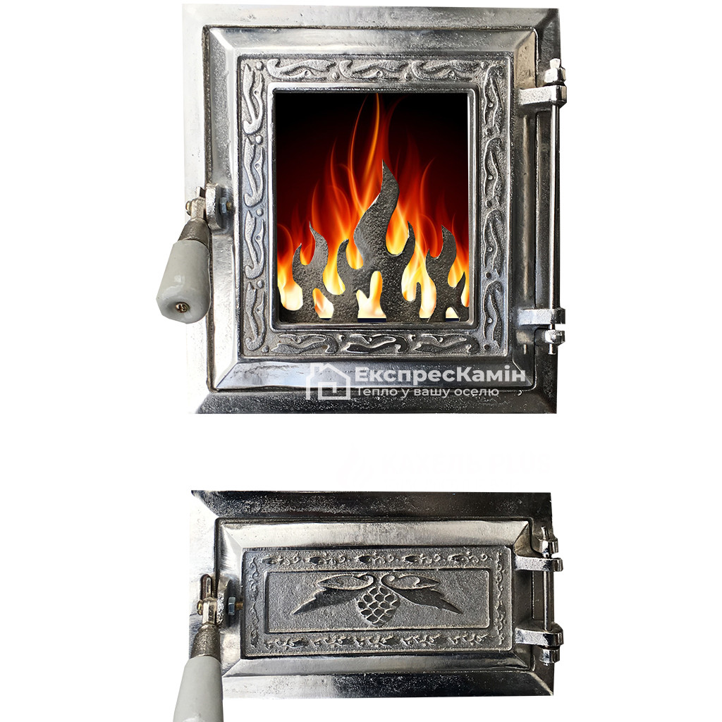 🔥Купить Дверцы печные со стеклом раздельные "Miranda" 250х270мм ...