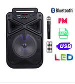 Акустична колонка Temeisheng TMS-806 з радіомікрофоном Потужність 80W (USB/FM/Bluetooth)