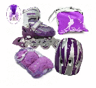 Комплект дитячих розсувних роликів з захистом Maraton Combo фіолетовий, фото 2