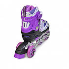Комплект дитячих розсувних роликів з захистом Maraton Combo фіолетовий, фото 5