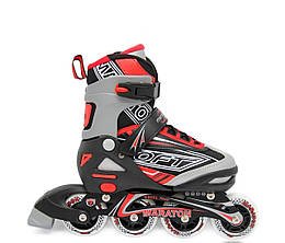 Дитячі розсувні ролики, роликові ковзани світяться колеса Maraton Soft червоний