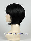 Перука каре з термоволосся 180℃ H4659AT чорний колір, фото 3