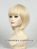Перука каре з термоволосся 180℃ H4659AT колір блондин з теплим відтінком, фото 2