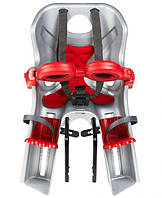 Дитяче сидіння переднє Bellelli Freccia Standart B-fix до 15кг, сріблясте з червоною підкладкою