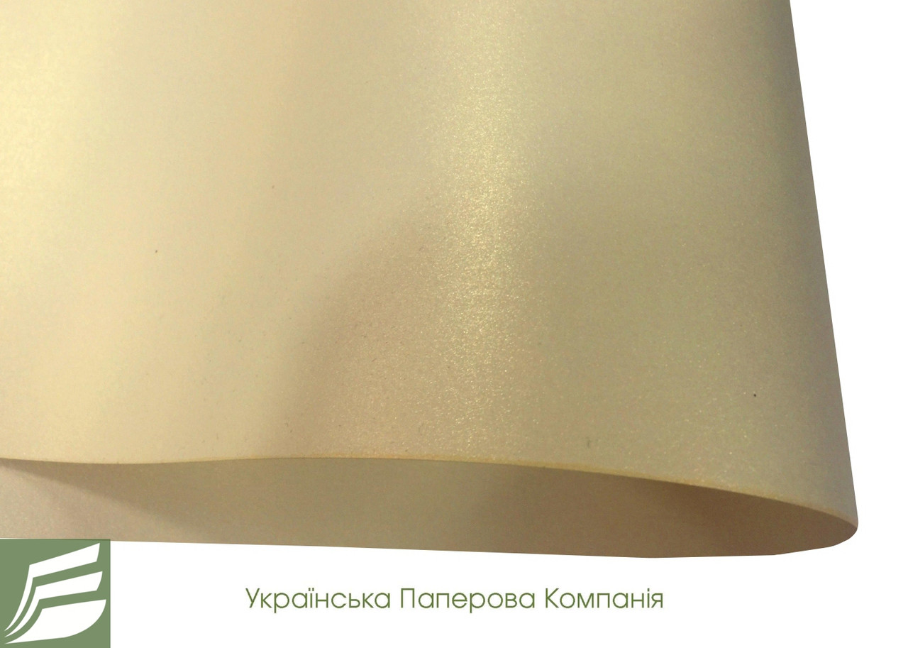 Дизайнерський картон Weight, перламутровий кремовий з золотистим відливом, 250 гр/м2, фото 1