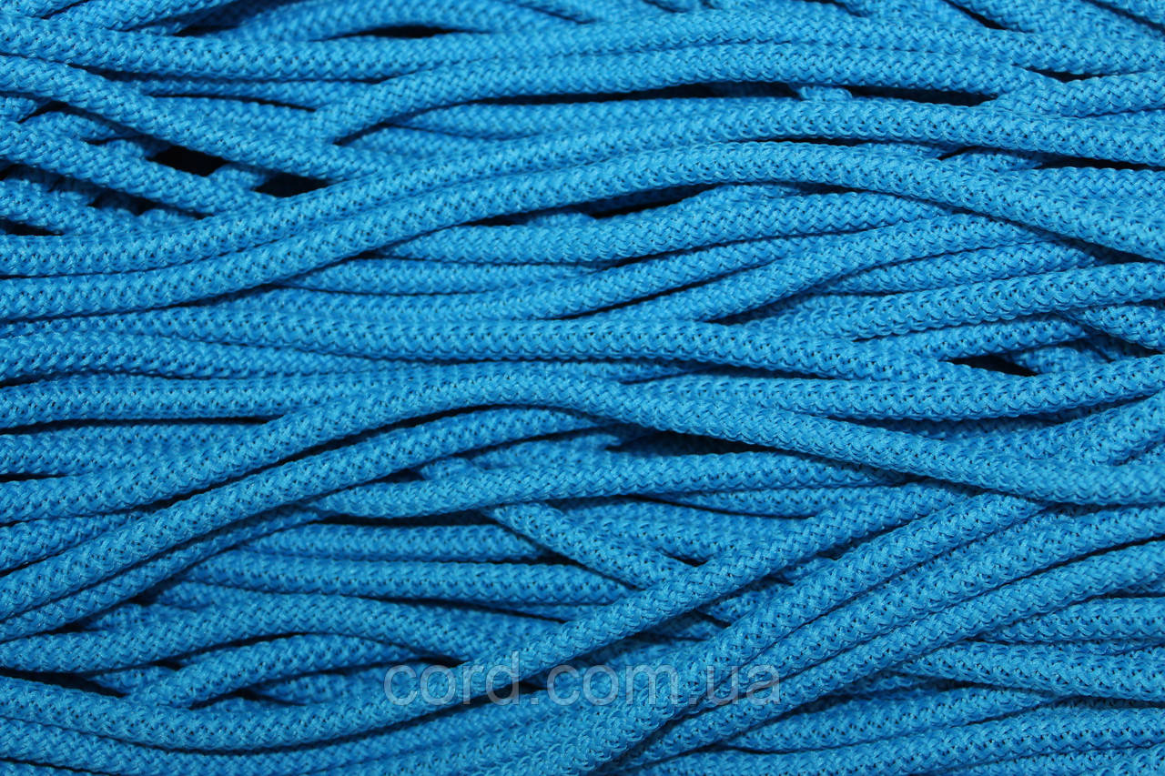 Шнур круглий з наповнювачем 6мм бірюзовий моток 100м, фото 1