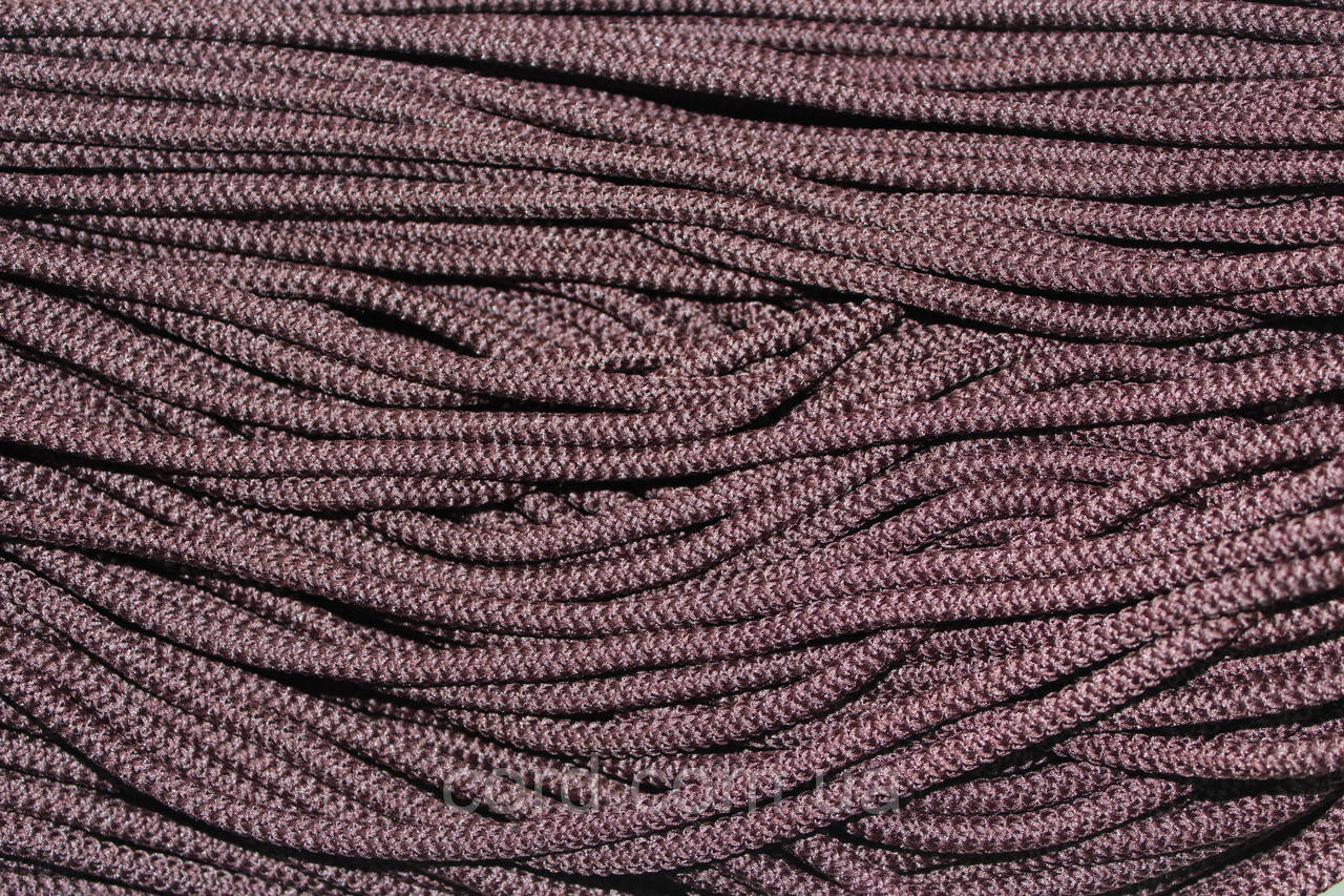 Шнур круглий з наповнювачем 6мм темно-коричневий моток 100м, фото 1