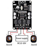 TPA3110 2x15W BT плата підсилювача аудіо сигналу з декодер Bluetooth для міні колонки. Живлення 8-24в, фото 2