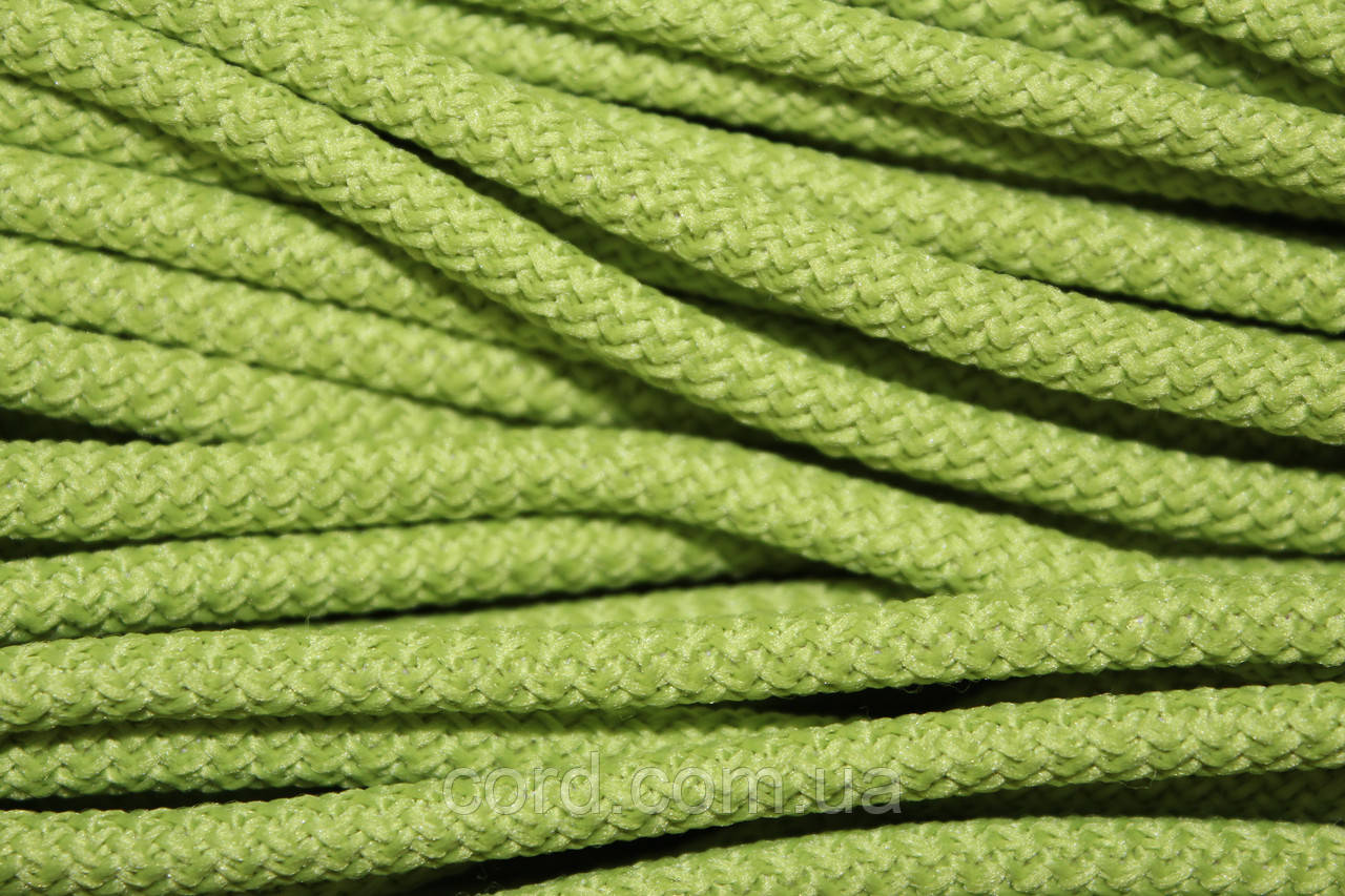 Шнур круглий з наповнювачем 6мм салатовий моток 100м, фото 1