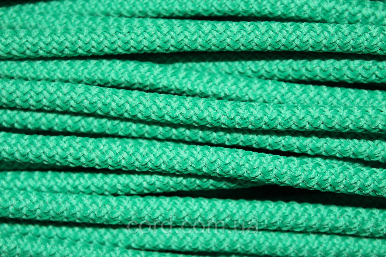 Шнур круглий з наповнювачем 6мм зелений моток 100м, фото 1