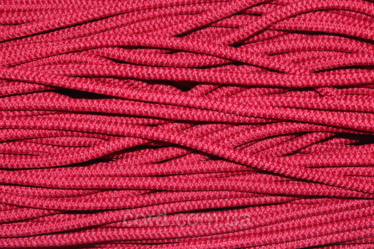 Шнур круглий з наповнювачем 6мм червоний моток 100м, фото 1