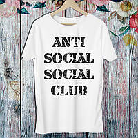 Чоловічі футболки з написом "Anti Social Social Club" (чорний текст) Push IT S, Білий