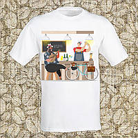 Жіноча футболка з принтом "Баристаю. Бар" Push IT XS, Білий