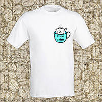 Мужская футболка с принтом "I love coffee" Push IT S, Белый