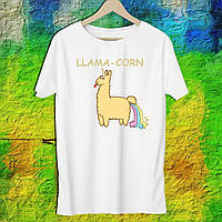 Мужская футболка с принтом Альпака "Llama-corn" Push IT S, Белый