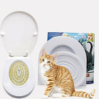 [ОПТ] Набор для приучения кошек к туалету CitiKitty Cat Toilet, Накладки на унитаз для домашних питомцев