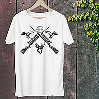 Мужская футболка для охотника с принтом "Охота" Push IT S, Белый