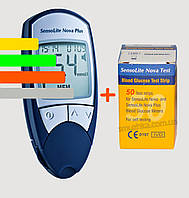 Глюкометр Сенсолайт Нова Плюс - SensoLite Nova Plus + 60 тест-смужок