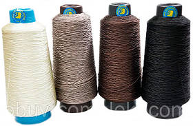 Нитка капронова для ручного шиття підошви, взуття, шкіри, документів текс-187 1300м. Кольори на вибір Чорний