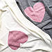 Плед в'язаний Ohaina Heart 140x100 Silver + pink, фото 6