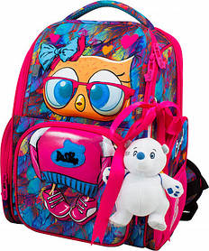 Школьный рюкзак для девочек DeLune (рюкзак+сменка+брелок) 11-025