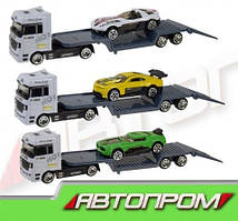 Трейлер метал."Автопром" 1:50,в кор-ці,24х7,5х5см,3 вида №7876(120)