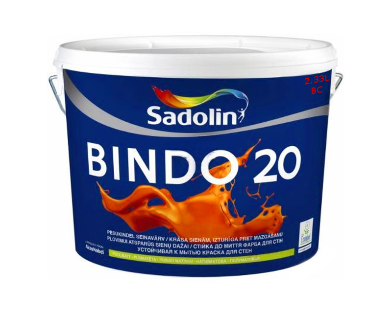 Краска латексная SADOLIN BINDO 20 интерьерная ВC-транспарентная 2,33л - фото 2 - id-p1178682260
