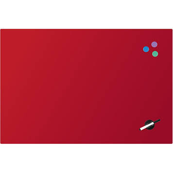 Дошка "Axent" №9615-06-A магнітно-маркерна,скляна,60х90см,червона