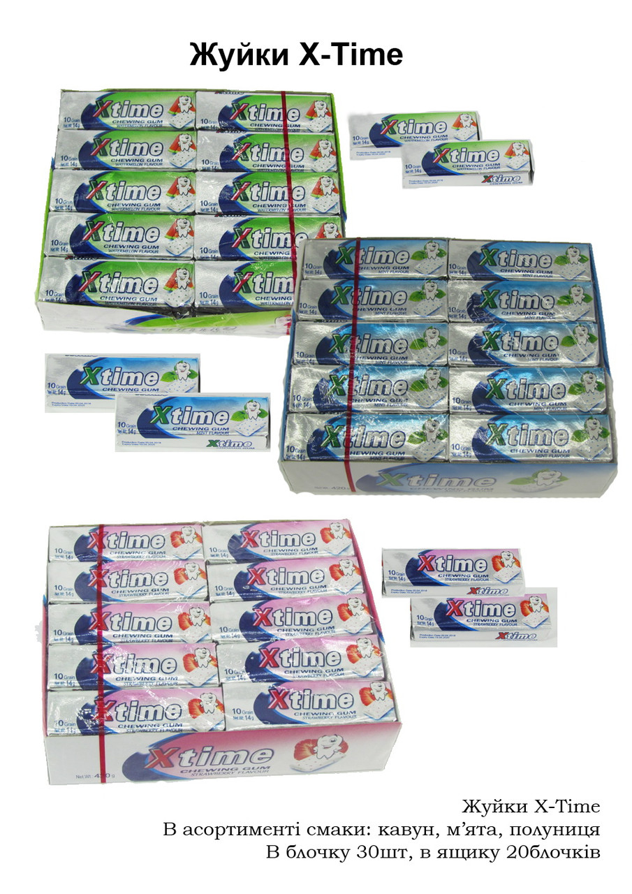 Жевательная Резинка X-Time в Ассортименте 30шт — Купить Недорого на ...