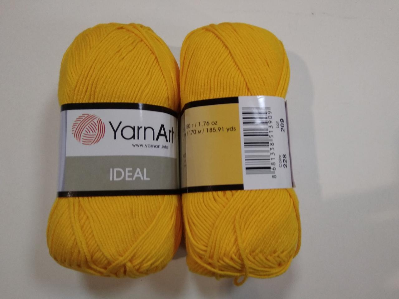 Пряжа Идеал (Ideal) Yarn Art цвет 228 желтый - фото 1 - id-p1178729143