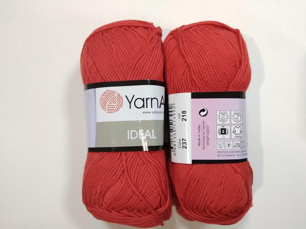 Пряжа Идеал (Ideal) Yarn Art цвет 237 красный, 1 моток 50г - фото 1 - id-p1178745070