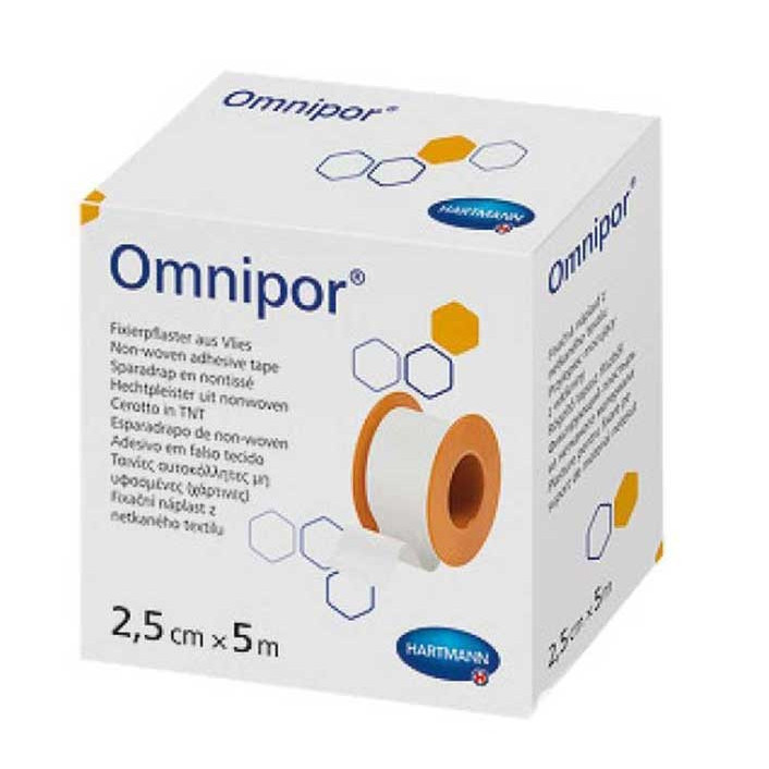 Пластир фіксуючий з нетканого матеріалу Hartmann Omnipor 2,5 см х 5 м